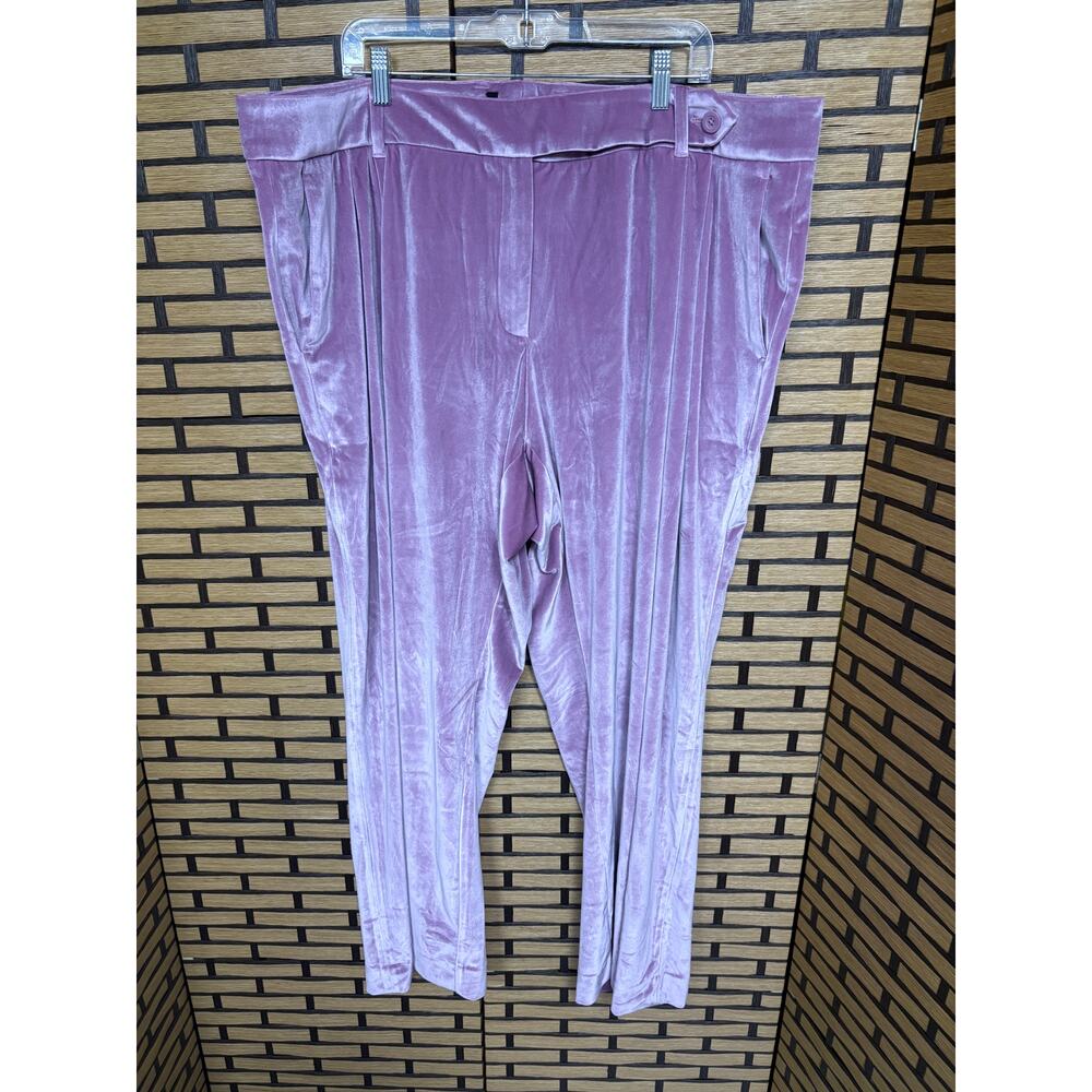 Wild Fang Lavender The Empower‎ Wide Leg Velvet Trousers Size 22W